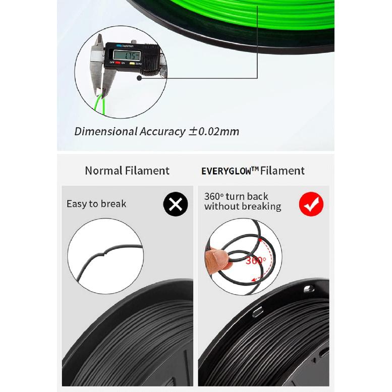 3D Printer Filament Luminous Filament Glow in Dark Filament 1.75mm Galaxy Blue 1kg Spool pla Filament