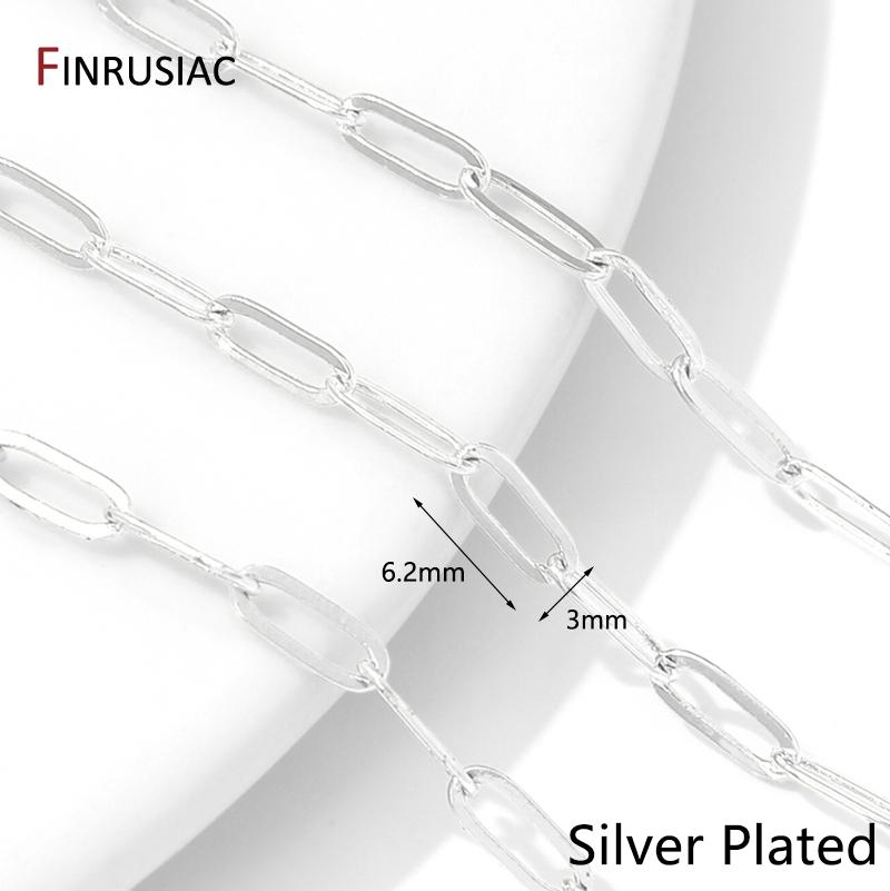 14K Gold Plated Brass Paperclip Link Chain Oval Link Cable Bulk Chain For DIY Jewelry Making Findings Handmade Crafts Components