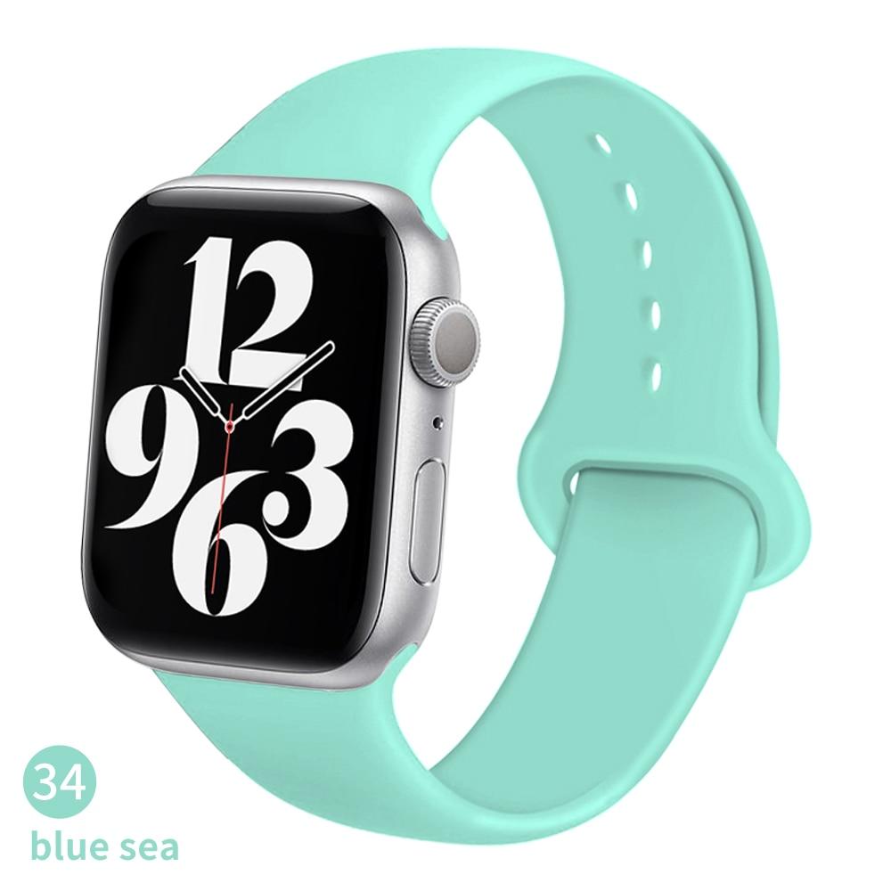 Silicone Strap For Apple Watch Band 44mm 40mm 42mm 38mm 40 44 Mm Breathable Bracelet Correa iWatch Serie 3 6 5 4 SE 7 45mm 41mm