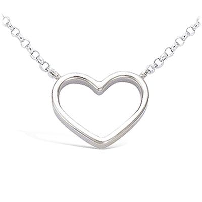 [N6846] - Silver Necklace 'Love' Silver (rhodium Plated) - 15x15 Mm