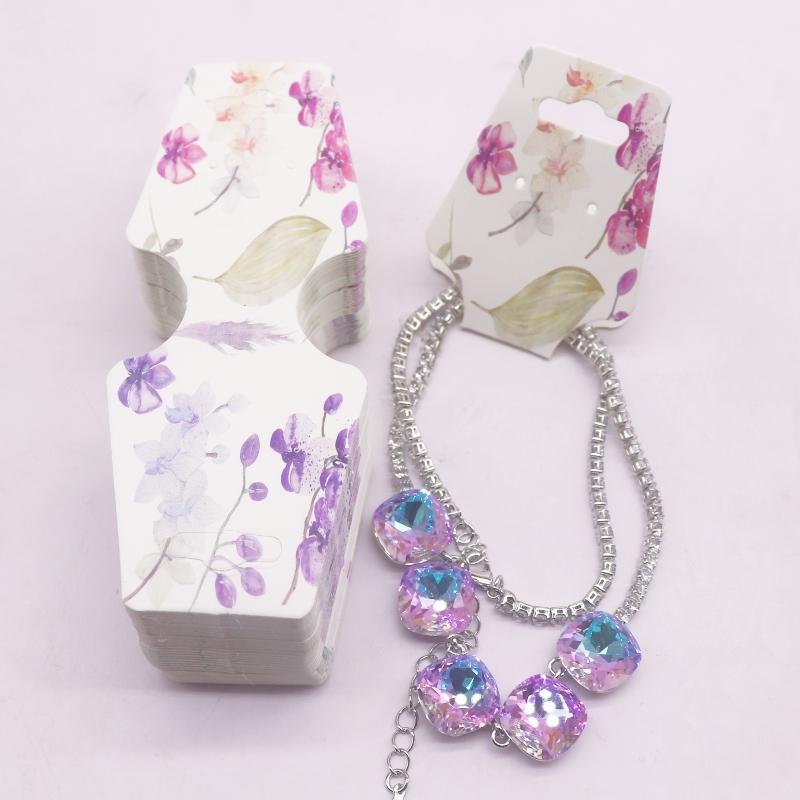 

50 pcs jewelry cards, folded with adhesive, self-adhesive hanging card, jewelry display card jewelry organizer jewelry boxes 50card