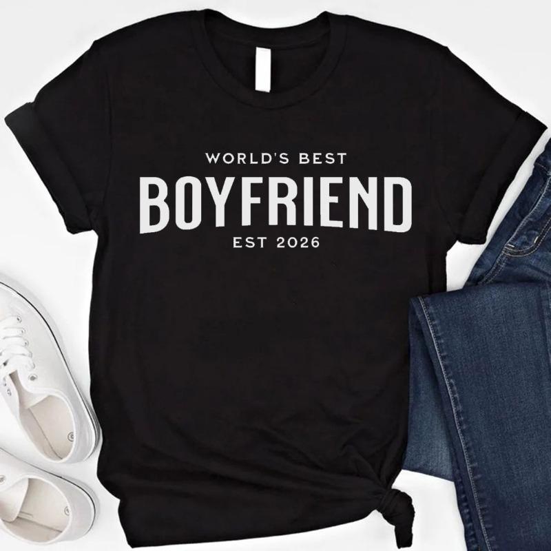 Worlds Best Boyfriend 2026 TShirt Valentines Gift for Boyfriend Tall Husband Gift Fathers Day Gift for Tall Unisex Women Tees S