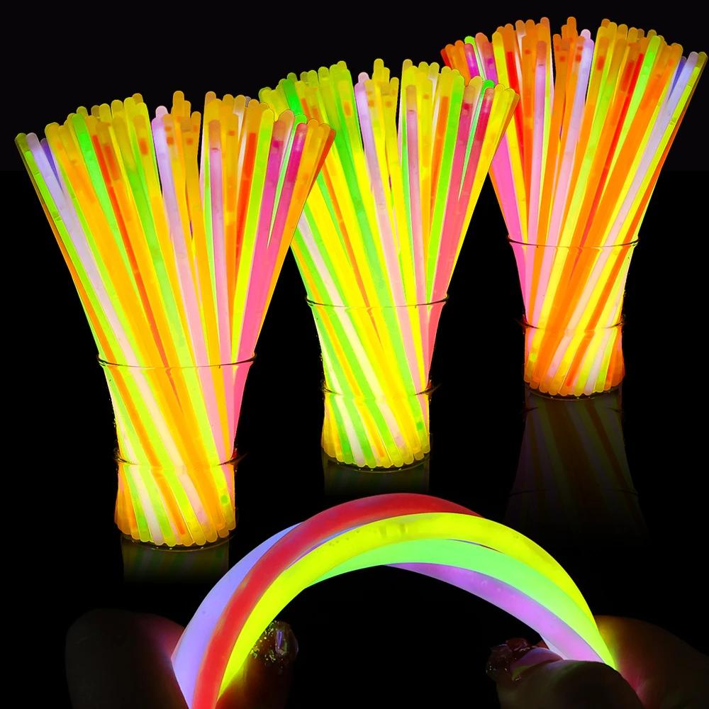 Multicolor Fluorescence Sticks Party Glowing Stick Bright Colorful Light Bright Bendable Glow Bracelet Party Supplies Wholesale
