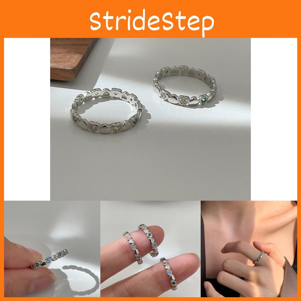Trendiger Ins Style Herzring für Damen mit eleganten bunten Edelsteinen und verstellbarer Größe