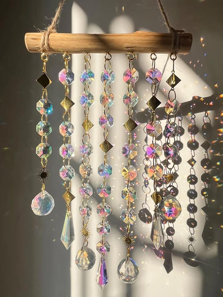 Fantasy Crystal Wind Chime Hanging Window Room Illusion Rainbow Hanging Wall Decoration Suncatcher Gift