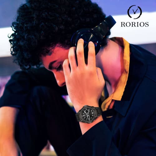 RORIOS Men's Digital Quartz Watch with Day Display, Multi-Function, Luminous Display, Lightweight, Waterproof, Perfect for Work, Exercise, and Busines