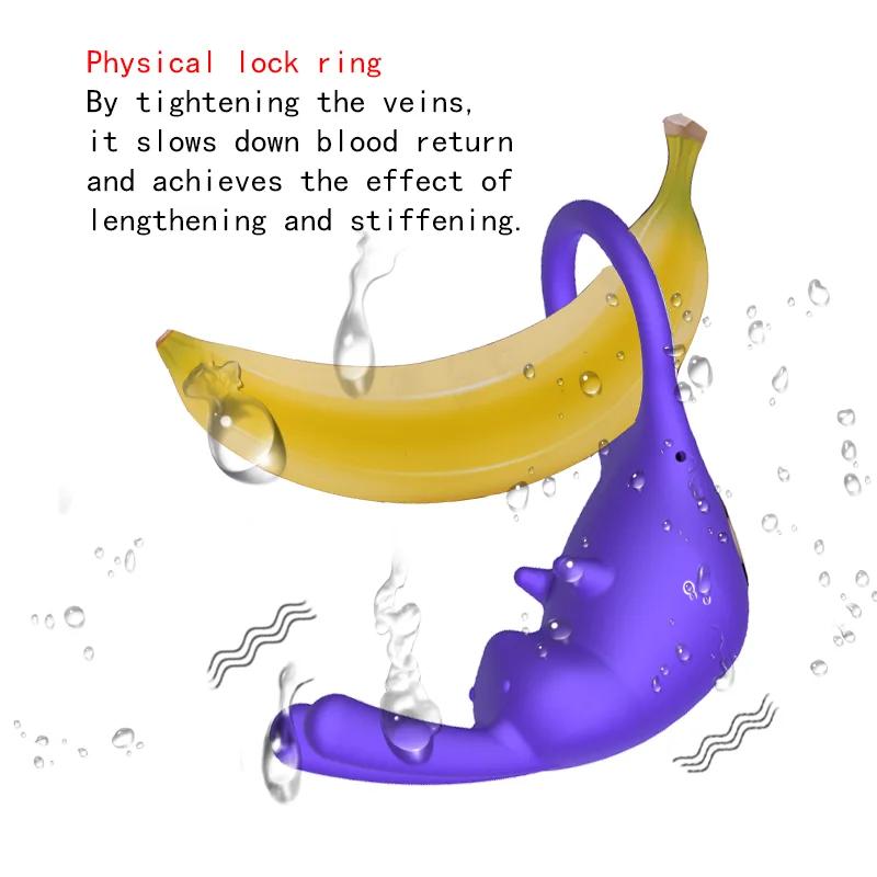 Penis Vibration Ring Delayed Ejaculation Rabbit Vibrator Stimulator Women Clitoris Massage For Adult Men Sex Toys