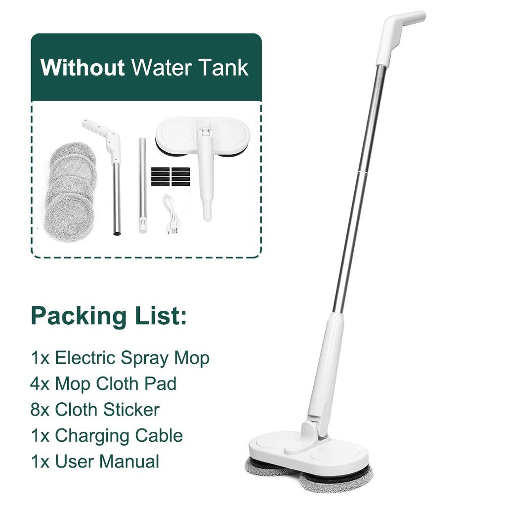 

Water Spray Mop Cordless Handheld Mop Electric Mopping Broom Cleaner Machine White/Green Electric Wiper Floor Window Washers white without tank