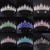 Wedding Hair Tiara Crystal Bridal Tiara Crown Silver Color Diadem Veil Tiaras Wedding Hair Accessories Headpieces Head Jewelry