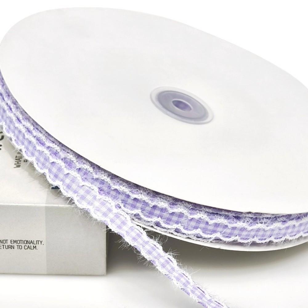 Frayed Edge Checkered Ribbon 1cm Width Fabric Binding Tape Creative Wavy Edge Ribbon  DIY Bow Craft