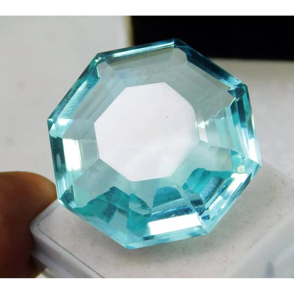 Hexagon Cut Natural Sky Blue Aquamarine 60-61 Ct Stunning Certified Gemstone