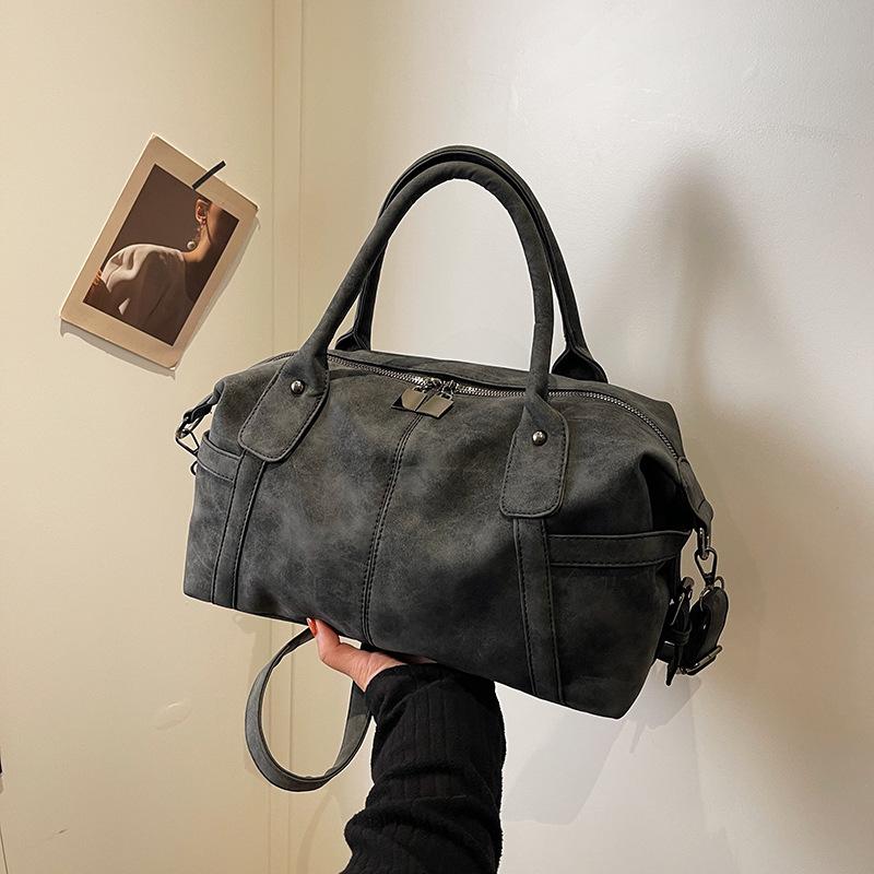 Vintage Tote Bag, New Fashionable Frosted Shoulder Bag, Large Capacity Commuting Crossbody Bag