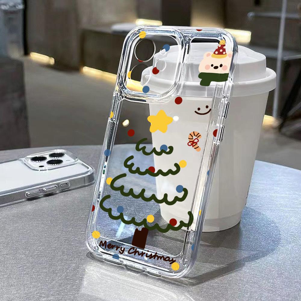 Cute Christmas Phone Case For Iphone 17 Air 16 16e 15plus 14 13 12 11 Pro Max Soft TPU Minimalist Stylish Funda Protective Cover
