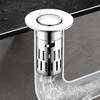 Stainless Steel Bathroom Sink Drain Strainer Anti-Clogging Anti-Odor Hair Catcher with Removable Filter Basket Brass Core