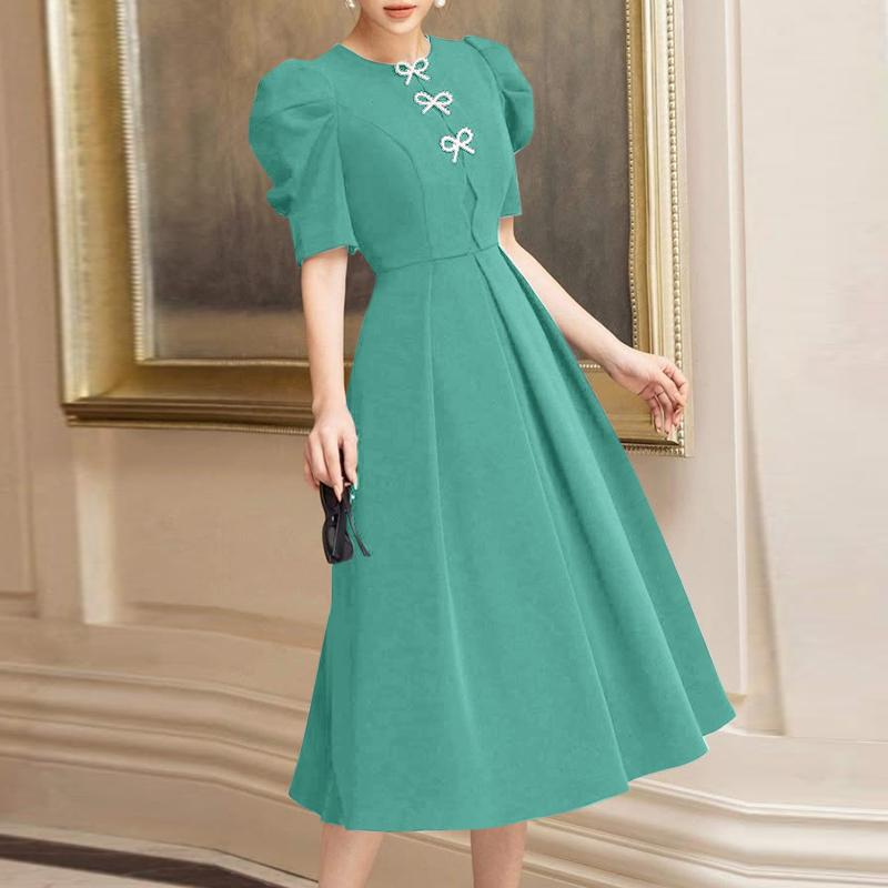 

ZANZEA Женское повседневное длинное платье с круглым вырезом и коротким рукавом 5XL