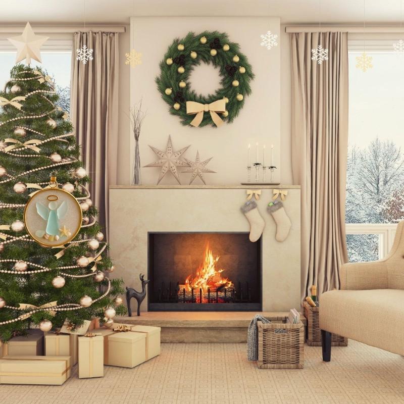 Coastal Inspired Christmas Tree Decorations Resin Holiday Tree Ornament With Hanging Hook For Festival Tree Mantels