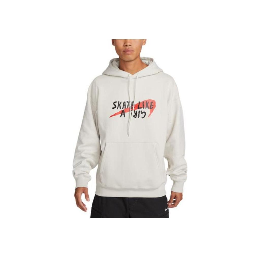 Nike Alphabet Print Casual Sport Pullover Hoodie Unisex Tops Light-Bone DQ7305-072