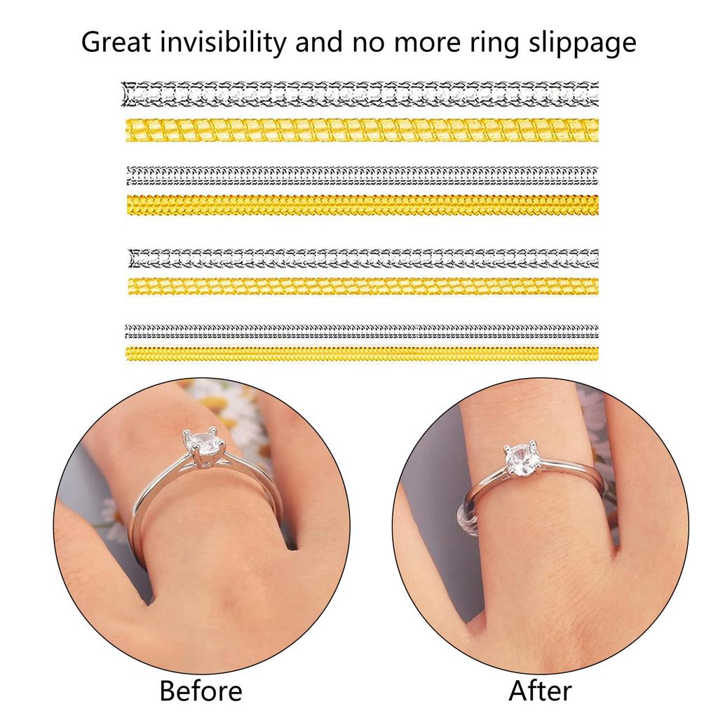 Sada 46 kusů nastavitelných silikonových podložek Nastavitelný silikonový držák kroužků pro pohodlné vylepšené uchopení