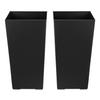 Tall Planters Set of 2, 550 mm Large Outdoor Taper Planters for Outdoor Indoor Plants, Front Porch Plastic Modern Flower Pots with Casters, Inner Pot