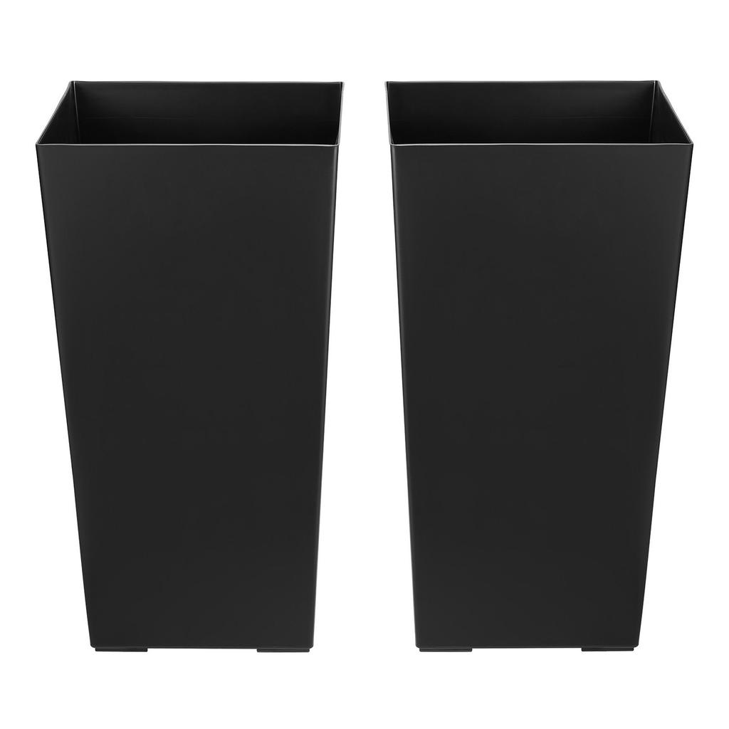 Tall Planters Set of 2, 550 mm Large Outdoor Taper Planters for Outdoor Indoor Plants, Front Porch Plastic Modern Flower Pots with Casters, Inner Pot