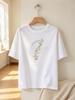Gothic Sickle Print Casual Cotton Tees Unisex Loose Daily Streetwear Tops