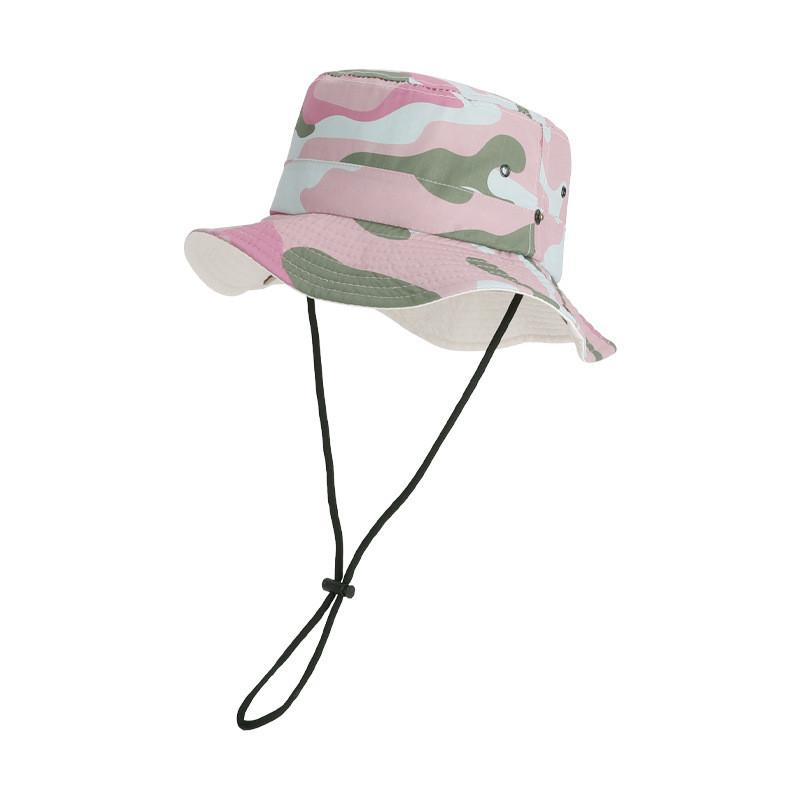 Dziecięcy kamuflażowy kapelusz letni z szerokim rondem do ochrony na zewnątrz i oddychalności