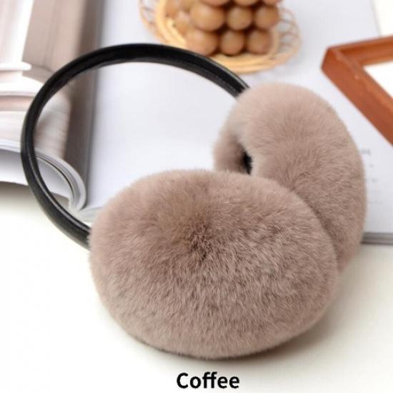 Women Warm Faux Rabbit Fur Earmuffs Plush Ski Ear Warmer Cover Earflap Winter