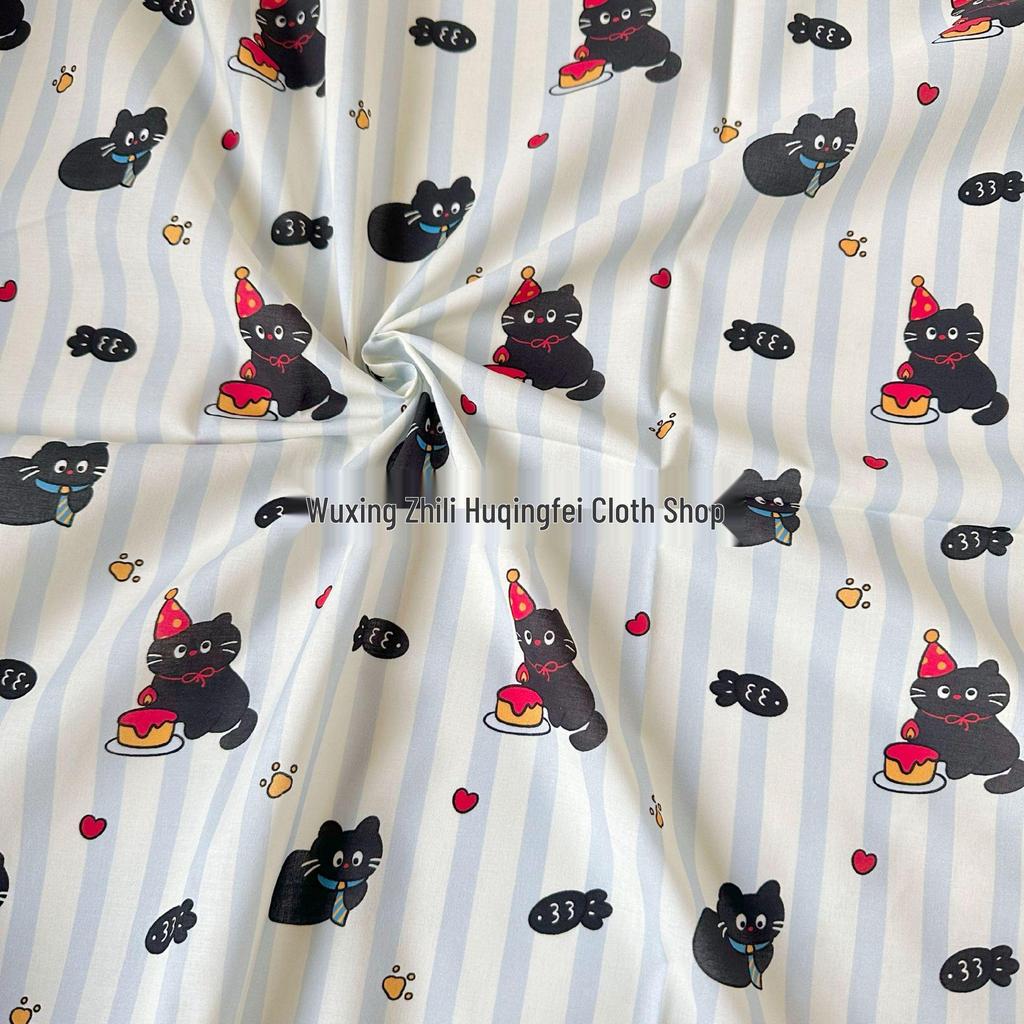 100% Cotton Digital Print Stripe & Floral Fabric for Kids' & Women's Wear, Pajamas, Homewear, Tablecloth DIY