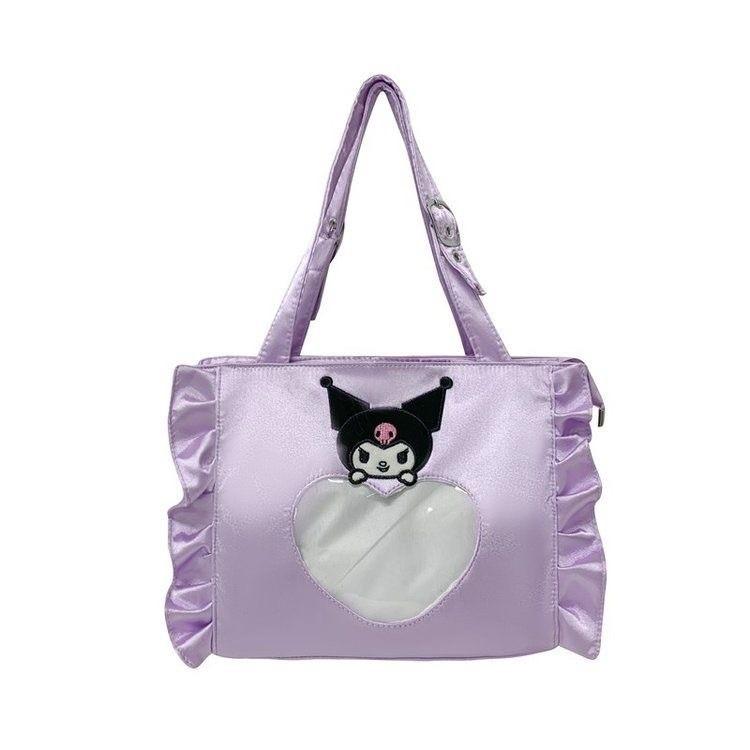 

Cinnamoroll Sanrio Kuromi My Melody Pompompuri Embroidered Pattern Shoulder Bag