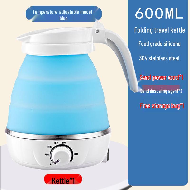 Portable Folding Silicone Electric Kettle with 304 Stainless Steel, Auto Power Off, Anti-Dry Burning - Ideal for Travel, Home, or Dorm Use