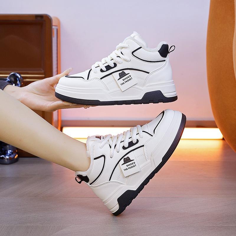 Fashion Winter New Women Plush Sneakers Fashion Thick Bottom Comfortable Warm Casual Shoes High Quality Woman Cotton Shoes Zapatos Mujer