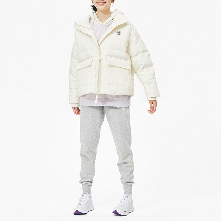 New Balance Down Jackets Women's White Stand Collar Moderate Other AWJ13342-SST