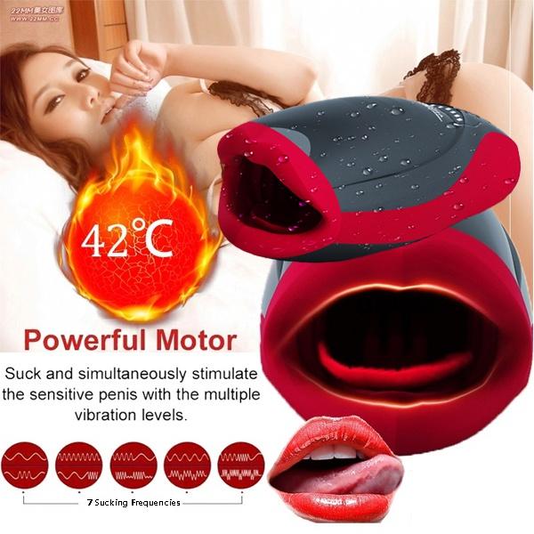 Male Masturbator Cup 3D Realistic Vagina Mouth Smart Vibrating Sucking Pump Pocket Pussy Oral Sex Toys