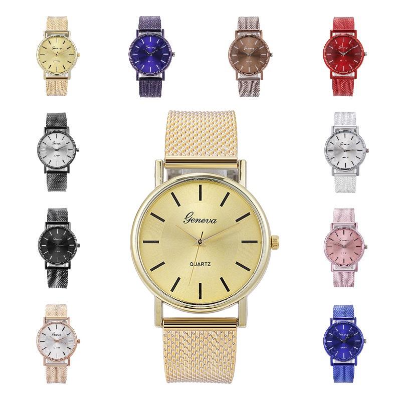 Fashionable Unisex Quartz Wristwatch Couple Watch With Decorative Features Model 28035 Mesh Strap