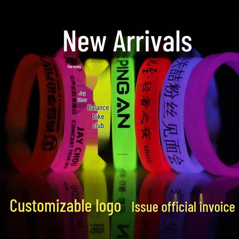 Triple Glow Bracelet - Fluorescent Concert Party Bangle With Logo No