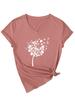 Versatile Comfortable Personality Dandelion Clover Women's V-Neck Short Sleeve T-Shirt