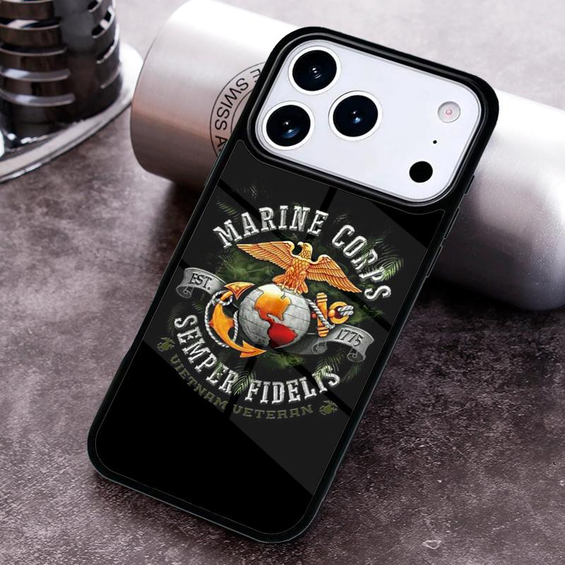 Veteran Marine Corps Phone Case For iPhone 17,16e,15,14,13,12,11,Mini,Pro,MAX soft Silicone Cover iPhone 15