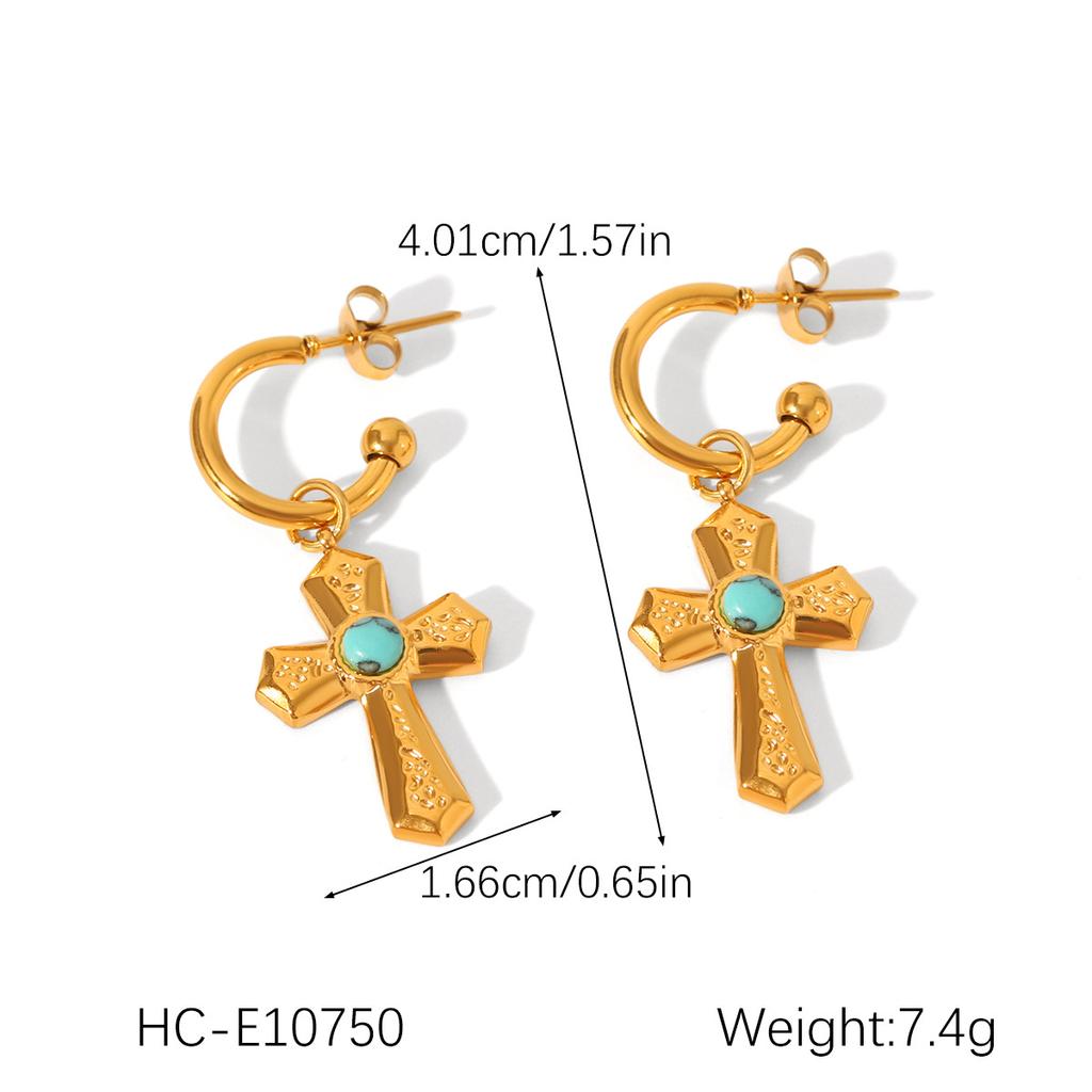 Gold Tone Titanium Steel Cross Pendant Necklace with Diamond Accents Non Tarnish Elegant Collarbone Chain