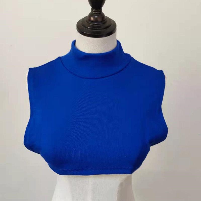 

Полувысокий воротник, поддельный воротник с шарфом, женский пуловер для сохранения тепла и защиты шейного отдела позвоночника, однотонный декоративный поддельный воротник королевский синий