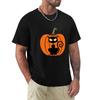 A Sinister Halloween Pumpkin And Black Cat Tshirt Urban Casual Loose Fit Tee