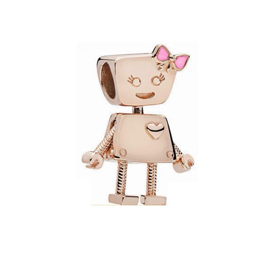 Miniso Sparking Rose Gold Plated Charm Bead Charms Dangle Authentic Compatible With copper Bracelets Necklaces Bead Ideal For Diy Jewellery Women Gift