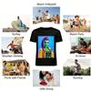 Cyberpunk Frankenstein Style Printed Top Trendy Green Skin Purple Braid Streetwear Casual T-Shirt Pure cotton T-shirt
