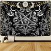 VIKAMA Gotisches Pentagramm Wandteppich Mystik Altar Wandbehang Hexerei Heimdekoration für Schlafzimmer Wohnzimmer Zeremonieller Raum