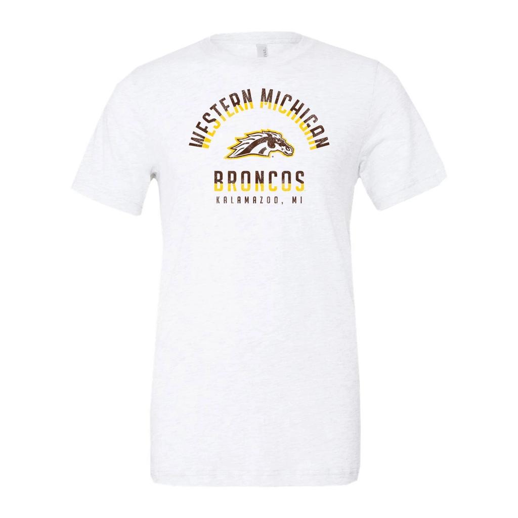Western Michigan Broncos Division Arch Triblend T Shirt - Solid White