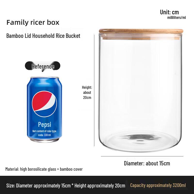 Glass Food Storage Canister with Bamboo Lid