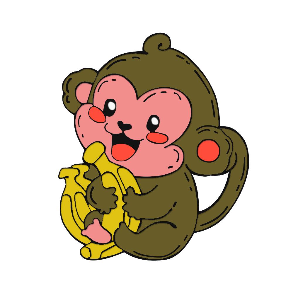 Creative Cartoon Animal Brooch: Cute Fox, Cat, and Monkey-Shaped Accessories