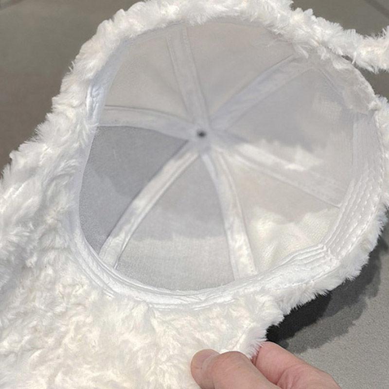 Lamb Wool Cap Children's Autumn and Winter Thickened Warm Sunshade Baseball Cap