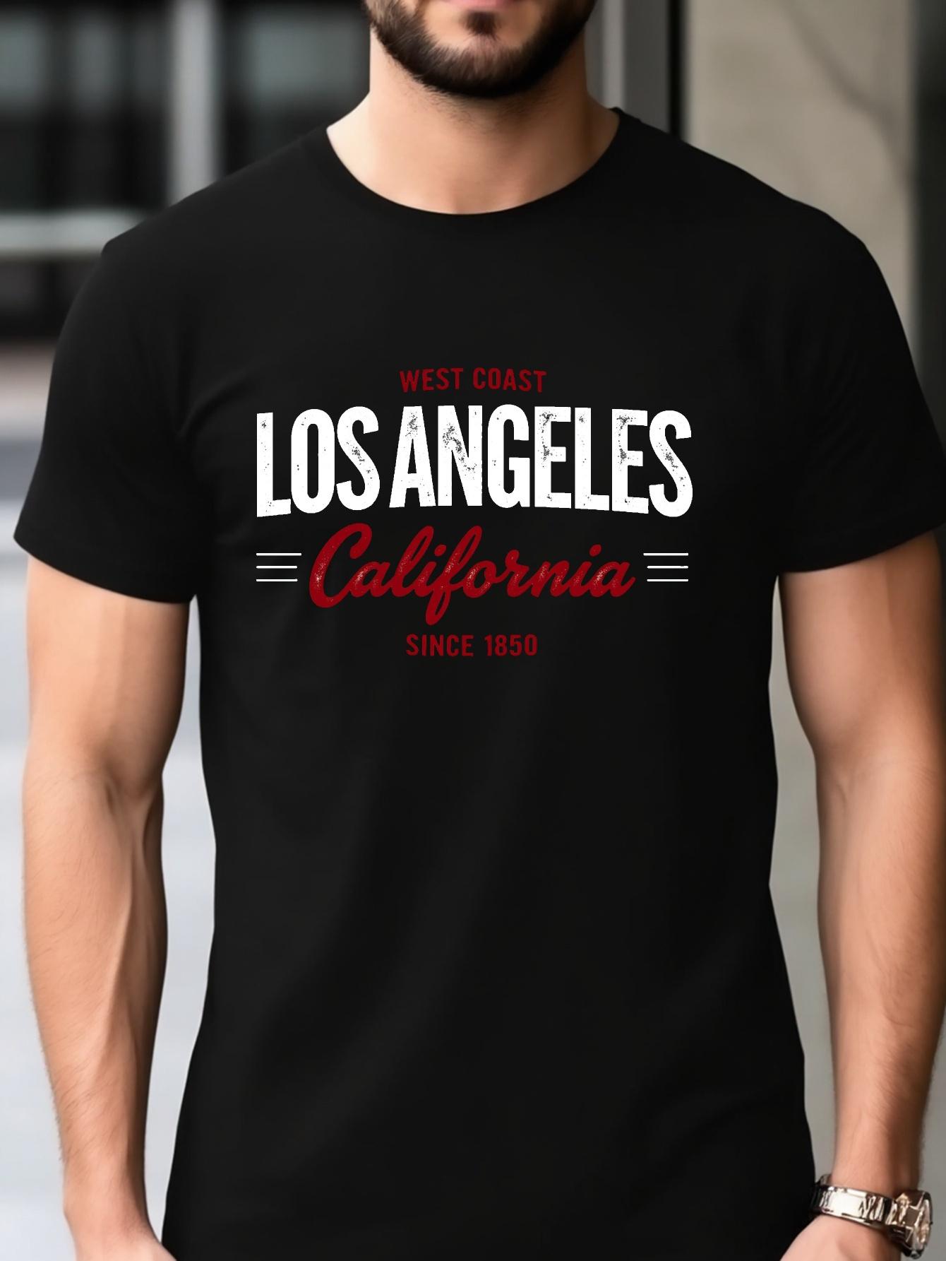 Los Angeles California Graphic T-shirt - Micro-Stretch Knit L