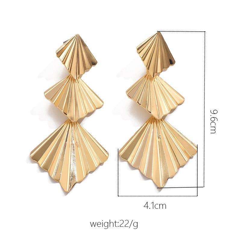 Fashion Exaggerated Geometric Diamond Earrings For Women