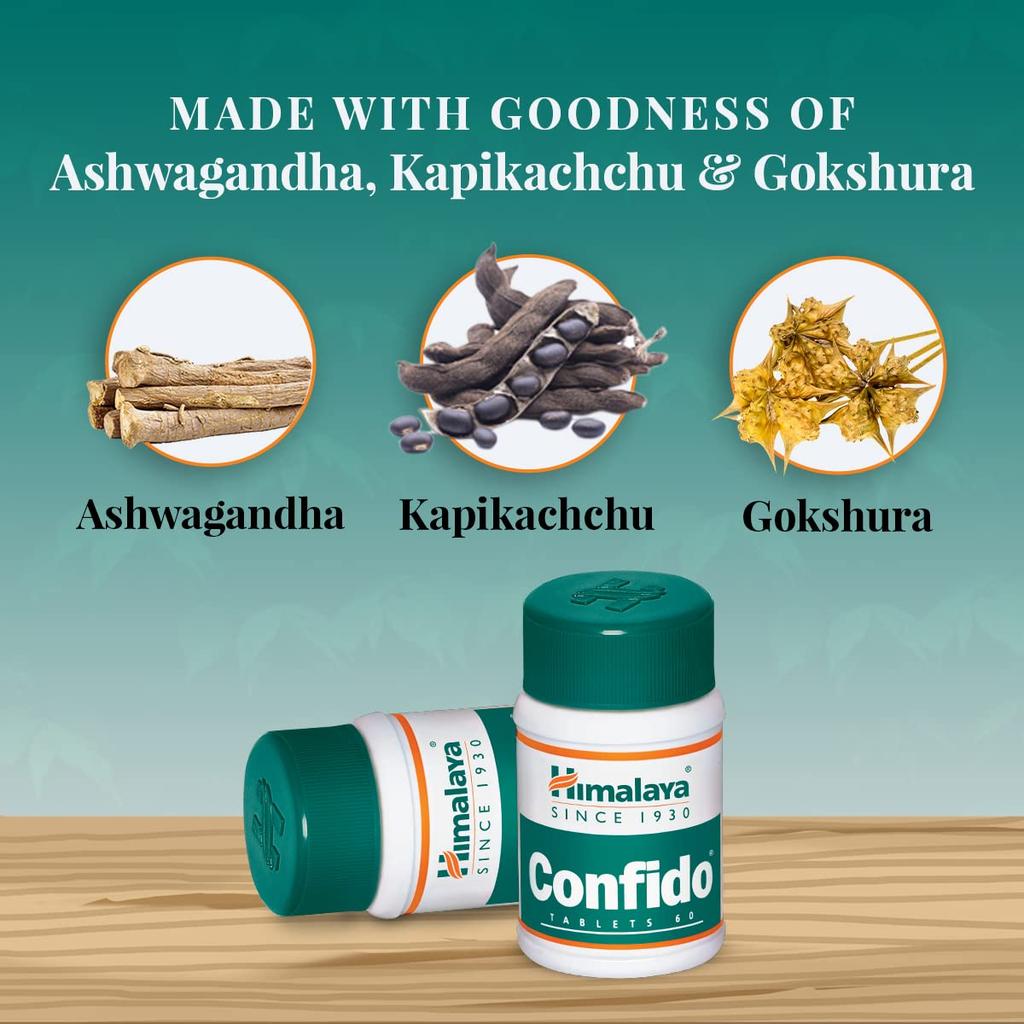 Himalaya 2 x Confido Men's Wellness Tablets 60 Count Each for Performance Stamina Confidence Boost